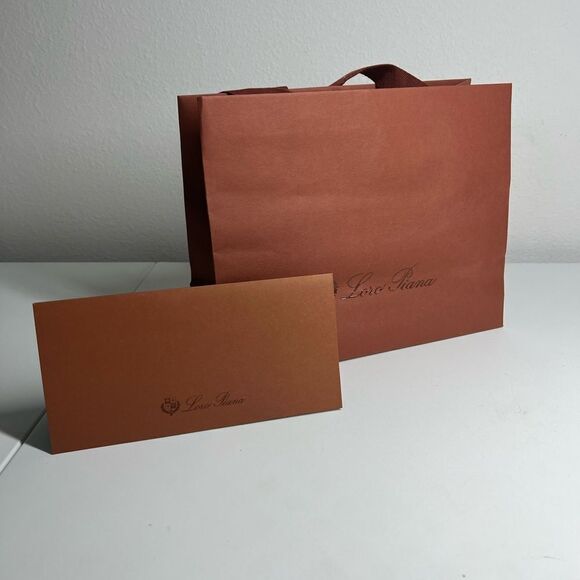 Authentic Loro Piana Brown Shopping Bag Gift With Receipt and Receipt Holder - Picture 5 of 7